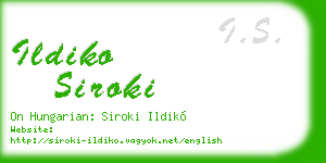 ildiko siroki business card